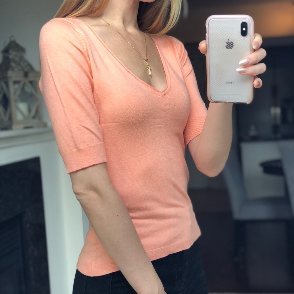 Creamsicle Fitted Zip-Up Sweater